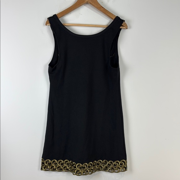 Free People • Black Gold Button Embroidered Front Fit Flare Sheath Dress Size 12 - Picture 5 of 8